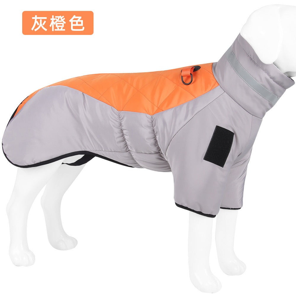 New Dog Autumn and Winter Clothing Reflective and Warm Dog Charge Coat Big Dog Clothing Winter Pet Clothing